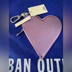 I ❤️ You Urban Outfitters Heart-Shaped Vegan Leather Coin Purse key chain - NWT